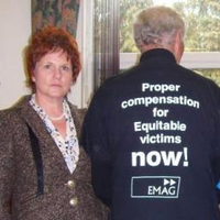 Sharon Bowles MEP with Equitable victim and EMAG activist
