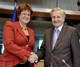 Sharon meeting with Jean-Claude Trichet
