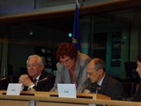 Sharon Bowles MEP with Mervyn King and Andrea Enria at the ESRB Vice Chair Hearing